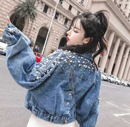 Women's Distressed Denim Jacket - Vintage Cowgirl Style