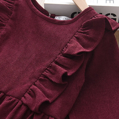 Girls' Long Sleeve Princess Casual Dress