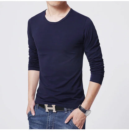 Men's Slim Fit O-Neck Long Sleeve T-Shirt 2025