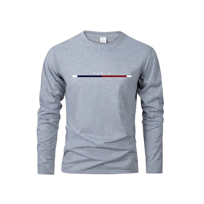 Men's Paris Print Casual Long Sleeve T-Shirt