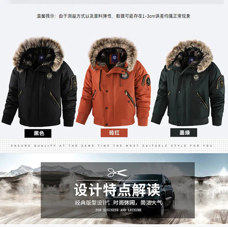 Men's Thick Padded Winter Coat - Warm Hooded Jacket