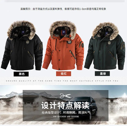 Men's Thick Padded Winter Coat - Warm Hooded Jacket