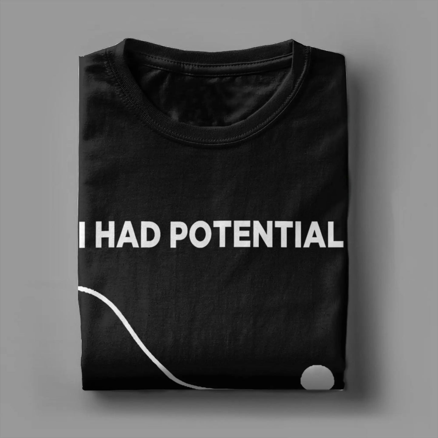 "I Had Potential" Vintage Men's T-Shirt - Oversized Hip Hop Summer Tee
