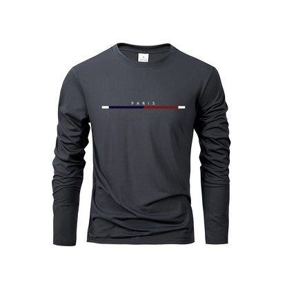 Men's Paris Print Casual Long Sleeve T-Shirt