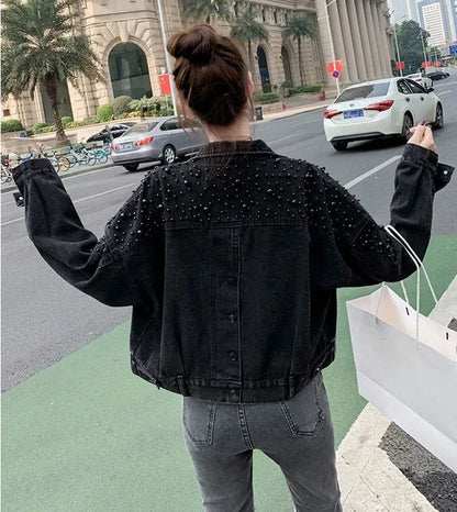 Women's Distressed Denim Jacket - Vintage Cowgirl Style