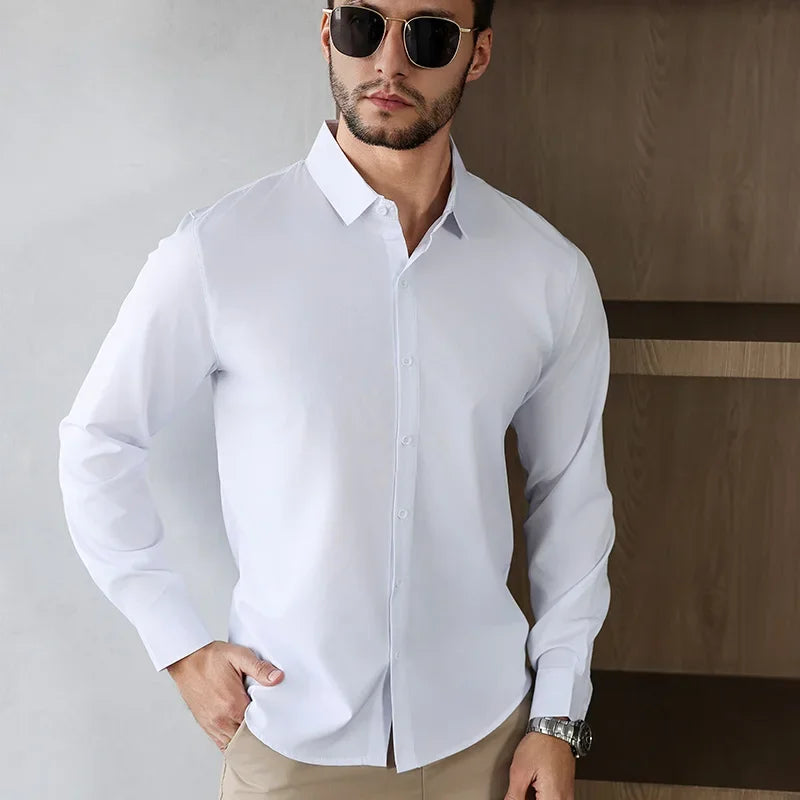 Men's Wrinkle-Free Business Casual Shirt