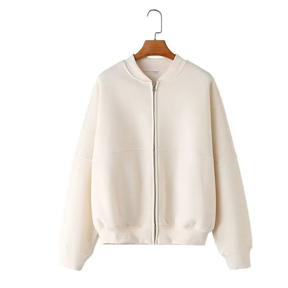 HH Women's Fall 2-Piece Retro Bomber Jacket + Wide Leg Pants Streetwear