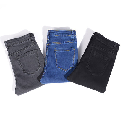 Jeans For Women Mom Jeans Blue Gray Black High Elastic