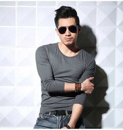 Men's Slim Fit V-Neck Polyester T-Shirt 2026