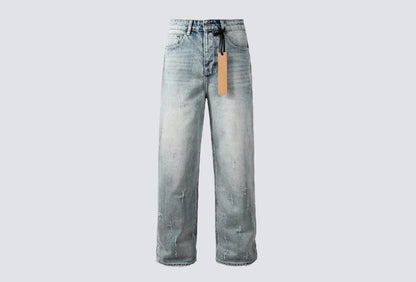 Men's Retro Embroidered Workwear Jeans