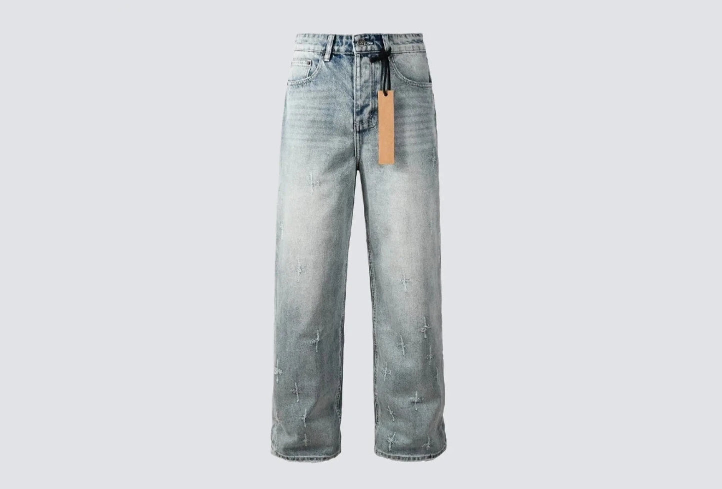 Men's Embroidered Straight-Leg Jeans