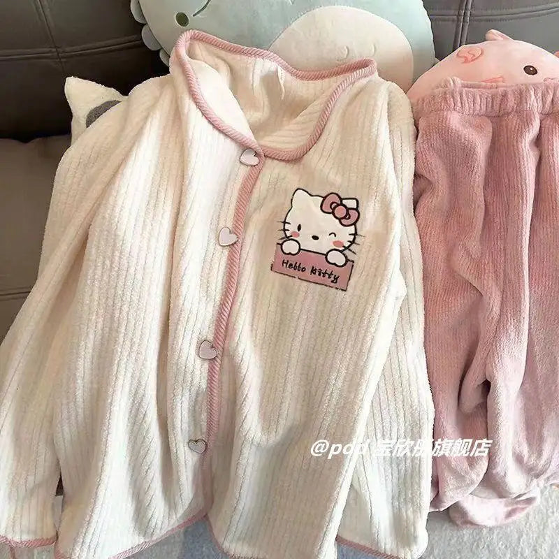 Women's Hello Kitty Flannel Pajamas - Cozy Winter Sleepwear