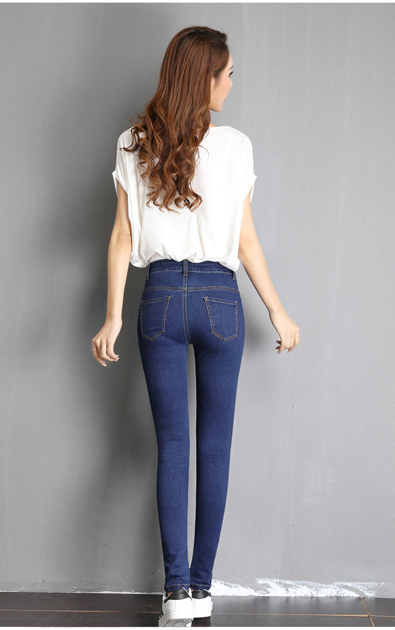 Jeans For Women Mom Jeans Blue Gray Black High Elastic