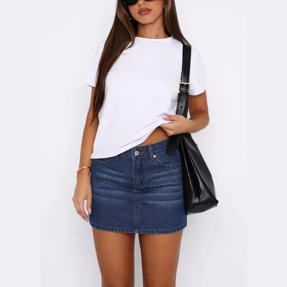 Women's Denim Short Skirt High Waist Slim