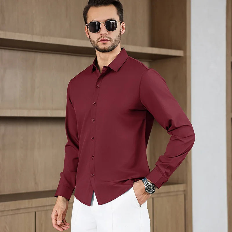 Men's Wrinkle-Free Business Casual Shirt