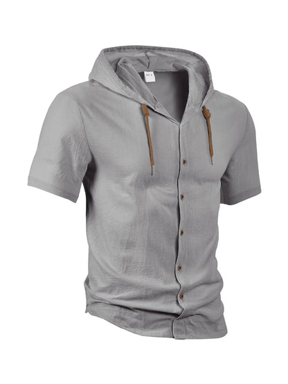 Men's Linen Short Sleeve Beach Shirt