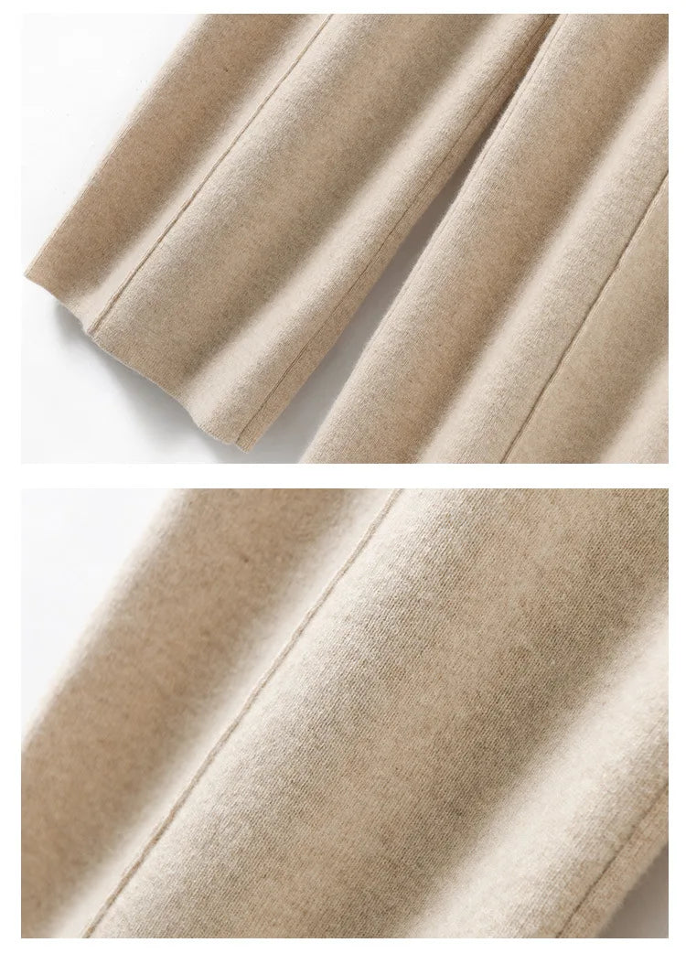 Women's High Waisted Warm Knit Wide Leg Straight