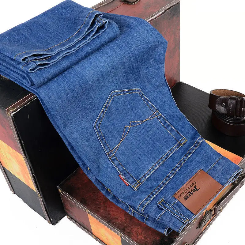 Men's Business Casual Jeans - Stretch Denim Slim Fit