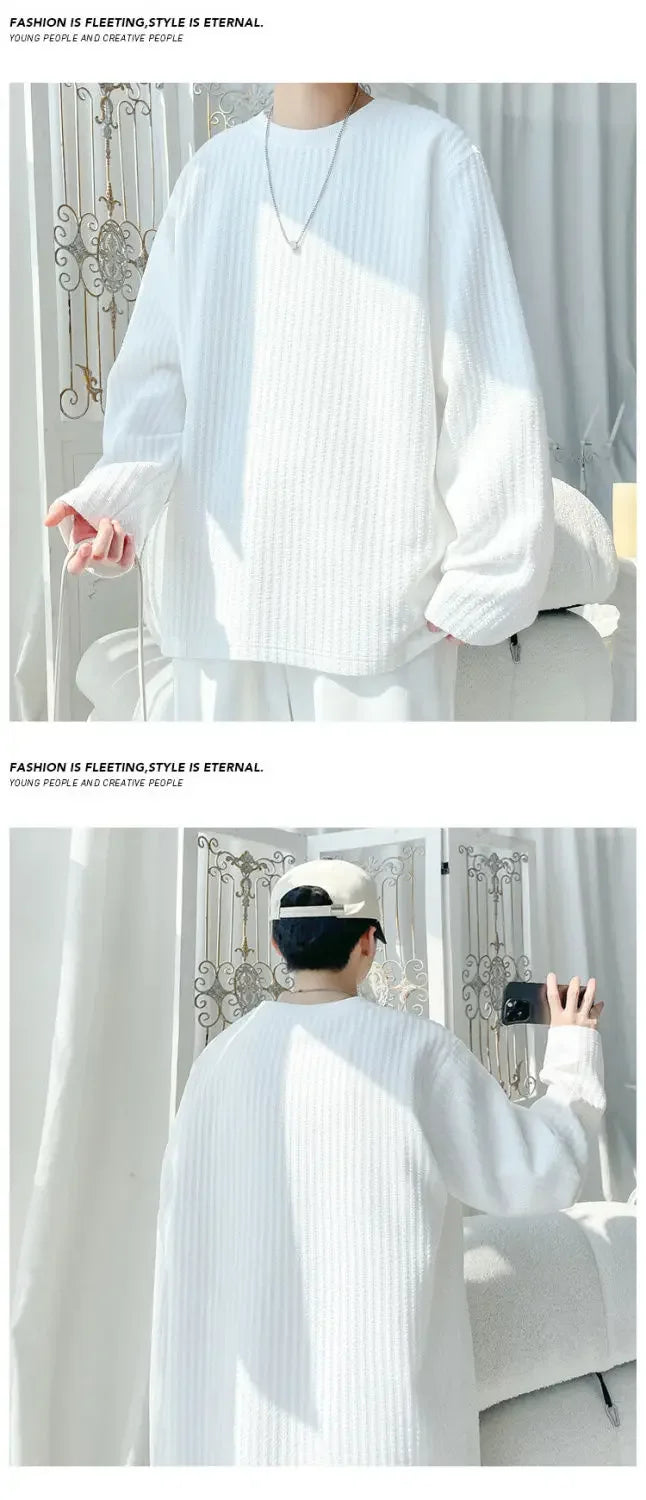 Men's Casual Loose Long Sleeve Base Shirt