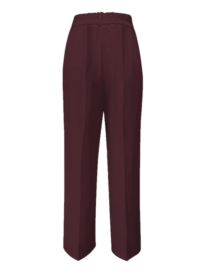 Women's High Waist Dress Pants Flowy Straight Leg