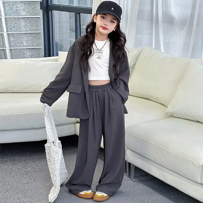 Teen Girls' School Blazer & Trousers Set 5-13Y