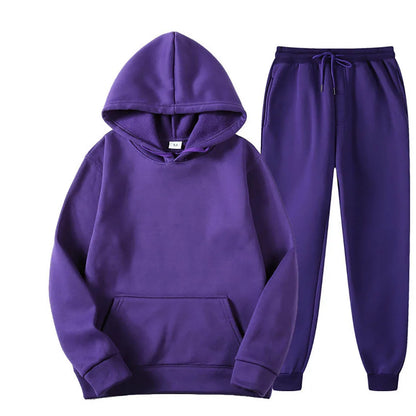 Men's Hoodie & Drawstring Pants Tracksuit Set