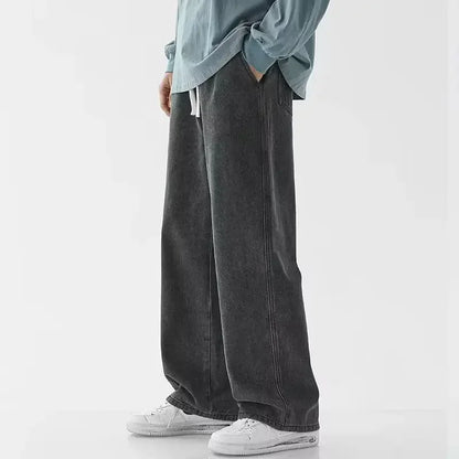 Men's American Loose Wide-Leg Jeans - Hip-Hop Baggy Streetwear