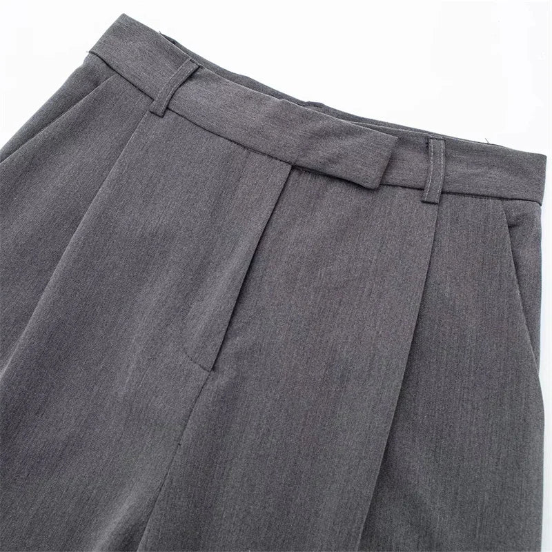 MUJER 2025 Women's Pants Beige Grey Black Wide Leg