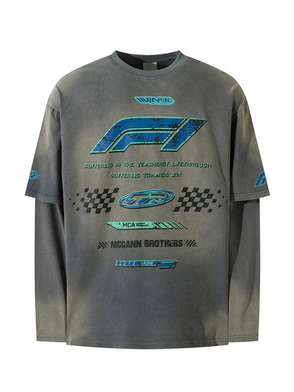 Men's Y2K Harajuku Vintage Washed Long Sleeve T-Shirt