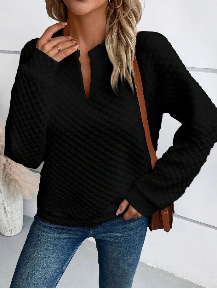 Women's V-Neck Casual Loose Fit Pullover