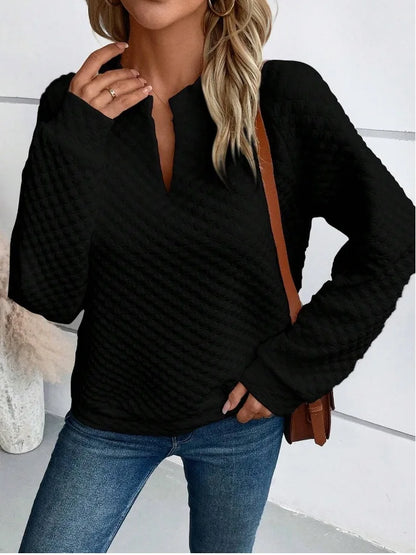 Women's V-Neck Casual Loose Fit Pullover