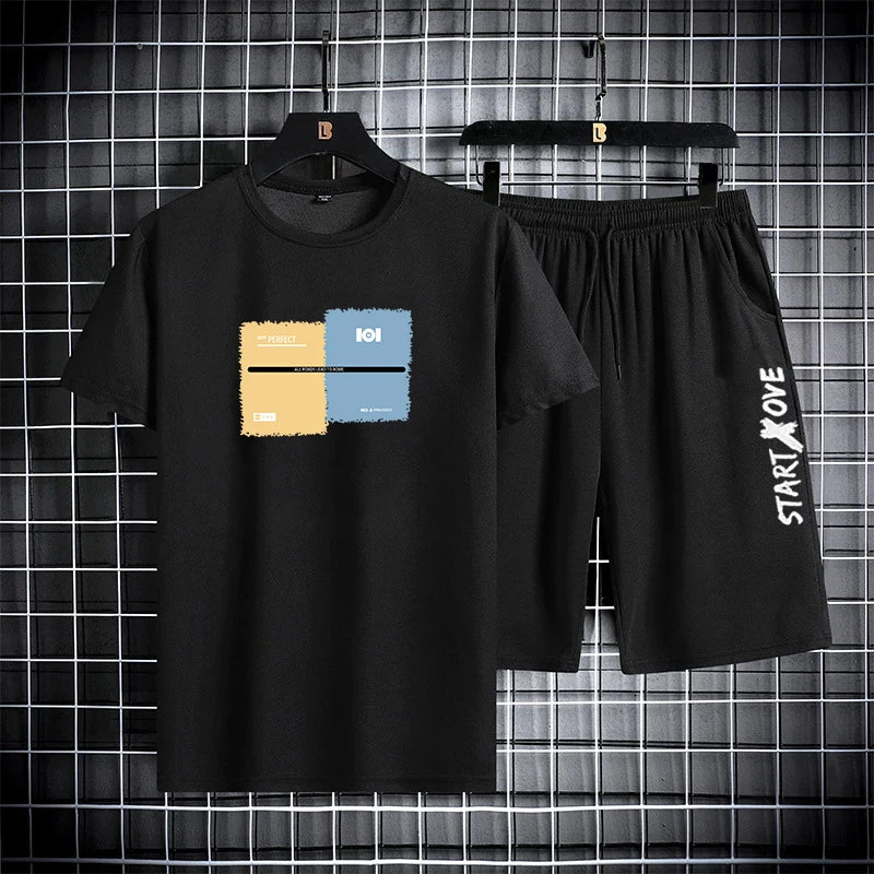 Men's Summer Shorts & Tee 2-Piece Tracksuit