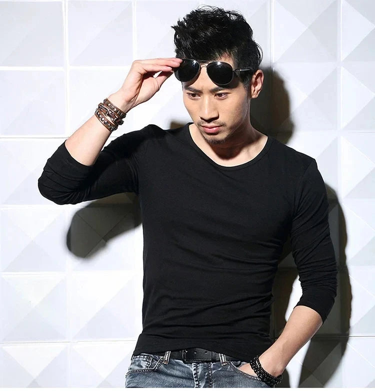 Men's Slim Fit V-Neck Polyester T-Shirt 2026