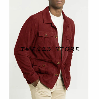 Men's Suede Elegant Formal Blazer Suit