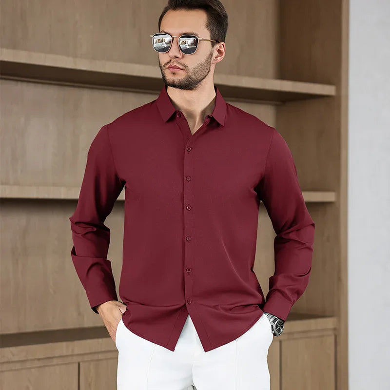 Men's Wrinkle-Free Business Casual Shirt