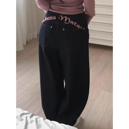 Embroidered Letter Printed Jeans 2025 - Spring Women