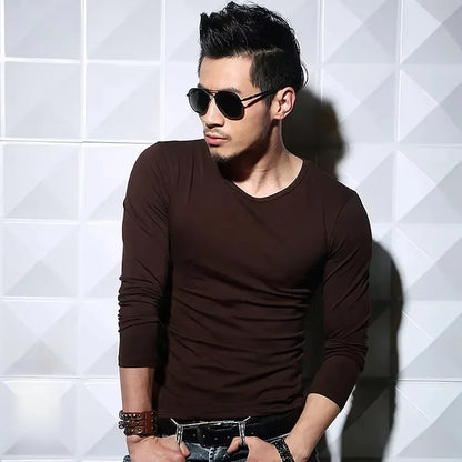 Men's Slim Fit V-Neck Polyester T-Shirt 2026