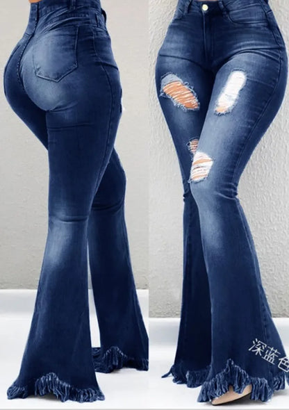 Women's Jeans 2022 Trend Autumn Fashion High Waist Bell-Bottom