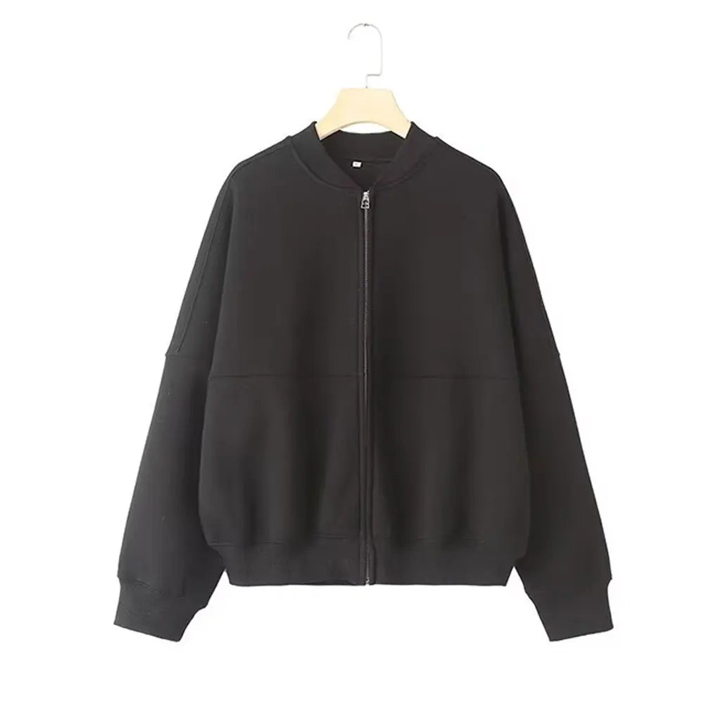 HH Women's Fall 2-Piece Retro Bomber Jacket + Wide Leg Pants Streetwear