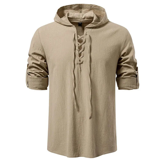 Men's Hooded Long Sleeve Pullover T-Shirt