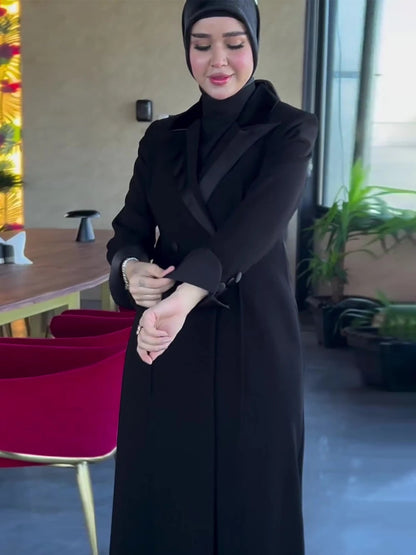 Black Trench Coat For Women - Elegant Double Breasted