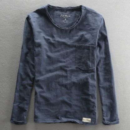Men's Basic Cotton O-Neck Long Sleeve T-Shirt
