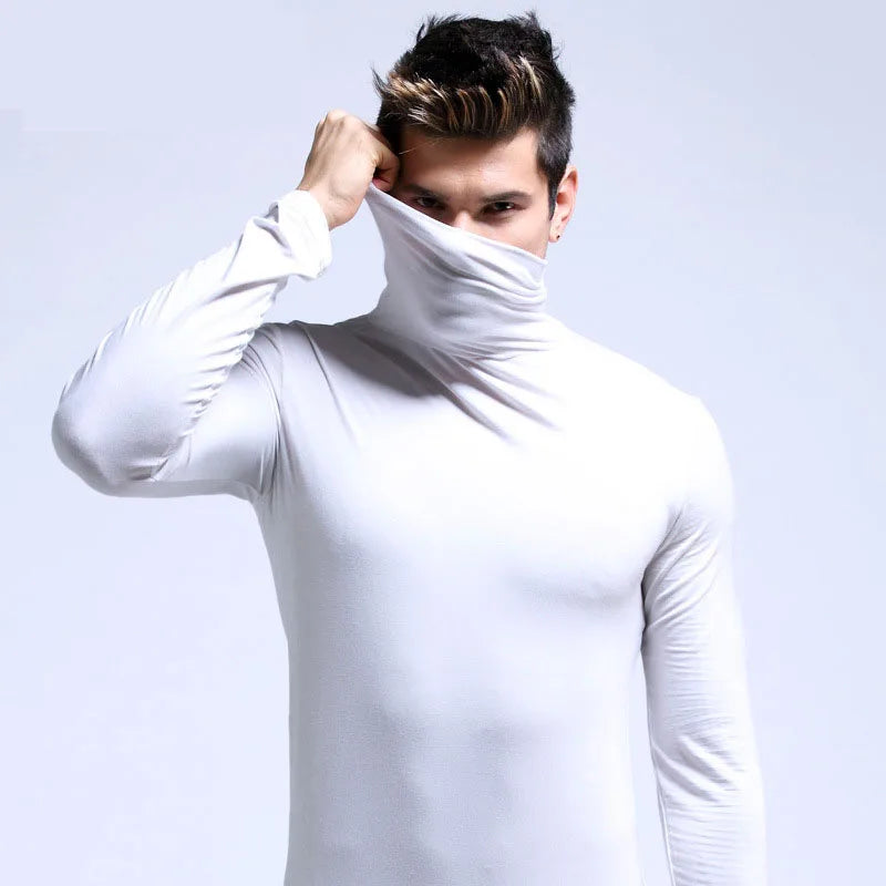Men's Slim Fit Turtleneck Long Sleeve Shirt