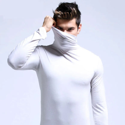 Men's Slim Fit Turtleneck Long Sleeve Shirt