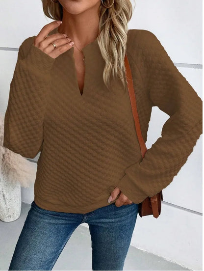 Women's V-Neck Casual Loose Fit Pullover