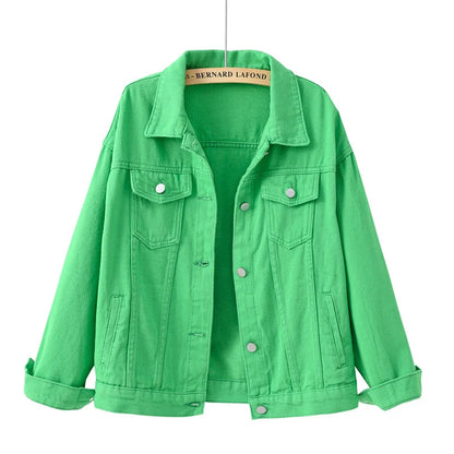 Women's Colorful Denim Jacket Spring
