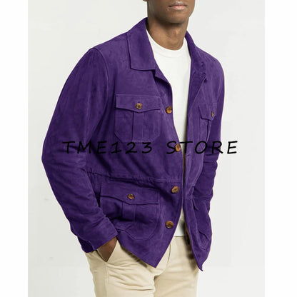 Men's Suede Elegant Formal Blazer Suit