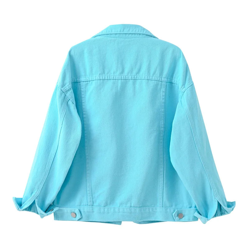 Women's Colorful Denim Jacket Spring