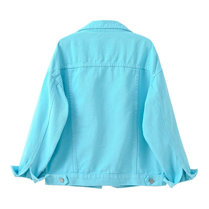 Women's Colorful Denim Jacket Spring