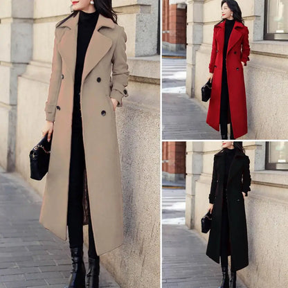 Women's Long Wool Coat - Korean Fashion Winter Coat